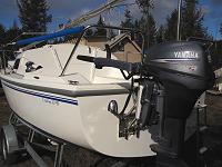 Our Catalina 22 MKII has a Yamaha 8 HP 4-stroke outboard motor with stainless steel mounting bracket